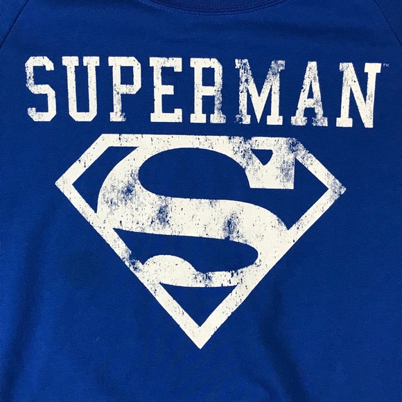 DC Comics Superman Classic Logo Girls Retro Style Round Neck Blue Sweatshirt L - Picture 2 of 6